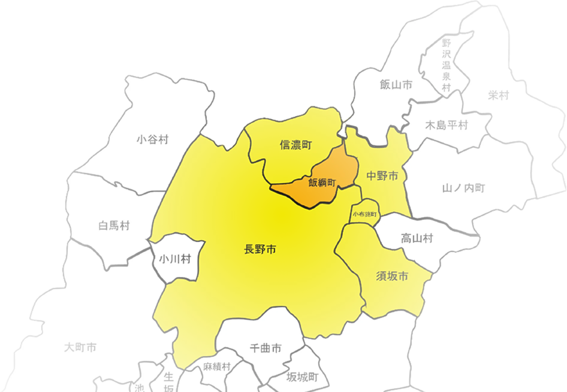 飯綱町の周辺地図